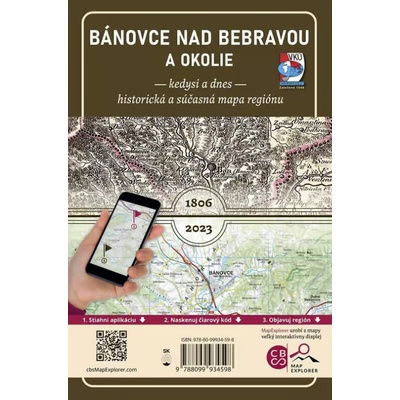 Porovnávacia mapa Bánovce nad Bebravou a okolie kedysy a dnes - CBS