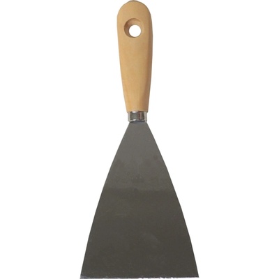 TOPTRADE špachtle ocelová s dřevěnou rukojetí, 100 mm (Hobby špachtle s náklepovým nýtem)