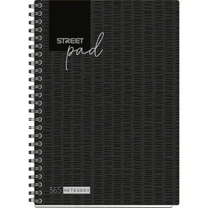 STREET Тетрадка Street Pad, А4, спирала, ламинат, 100 листа, МК, black (30660-А-BLACK)