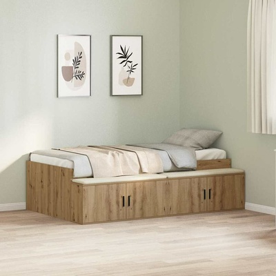 vidaXL Rám postele s úložným prostorem Artisan Dub