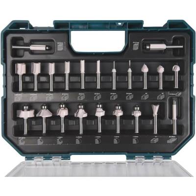 Makita D-74778 sada fréz S=8 mm v plastovém kufru - 22 ks