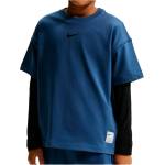 Nike Детска спортна тениска Nike Kid's Pro Dri-FIT Short-Sleeve Training Top Sport shirt - Mystic Navy / Black - размер XS (704-6167-0211)