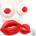SuperLove Lips Kiss Vibrating Nipple Clamps with Remote Red