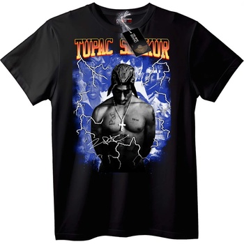NOONEBRAND Тениска Култов Tupac Shakur - 3XL, Black