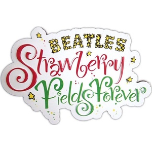The Beatles Strawberry Fields Forever Logo Embossed Магнит (BEATMAG89)
