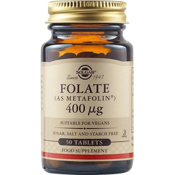 Solgar Folate, 400 mcg, 50 таблетки, Solgar