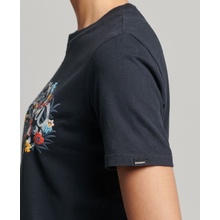 Superdry dámske tričko Floral Scripted T Shirt Black