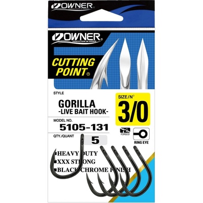 Owner s očkem Cutting point Gorilla Live Bait vel.4 7 ks