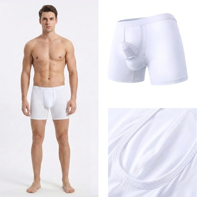 Erotické bílé viskózové boxerky s váčkem pro intimní partie pro penis – Zboží Mobilmania