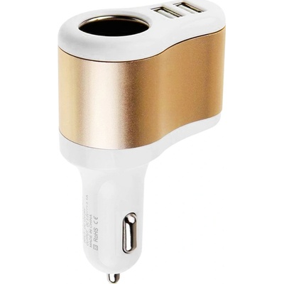 CAR.COOL 7490 USB nabíječka do auta, 2 USB port, bílo-zlatá – Zboží Živě