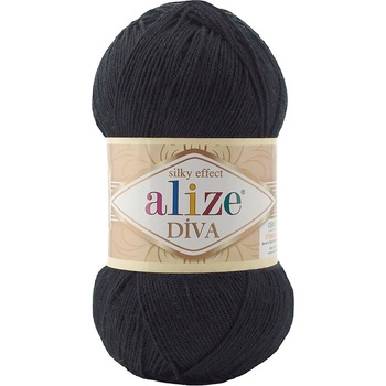 Alize příze Diva 60 černá