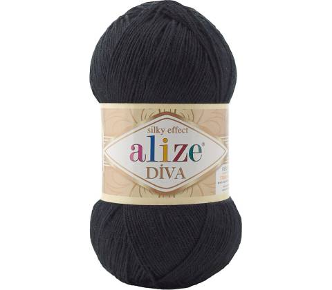 Alize příze Diva 60 černá