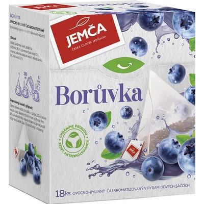 JEMČA Ovocný čaj v pyramidových sáčcích Borůvka 18 x 2 g