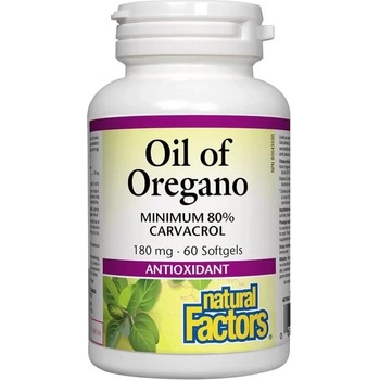 Natural Factors Oil of Oregano, 180 mg, 60 капсули, Natural Factors
