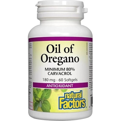 Natural Factors Oil of Oregano, 180 mg, 60 капсули, Natural Factors
