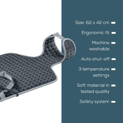 Термоподложка Beurer HK 64 Back & neck heat pad; Soft, cosy material; Automatic switch-off; BSS; Machine-washable at 30°C; Fast heating; 3 Illuminated temperature settings (20046_BEU)