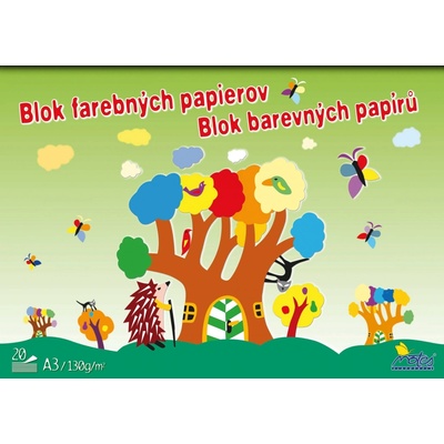 Blok barevných papírů A3 130 g 20 listů