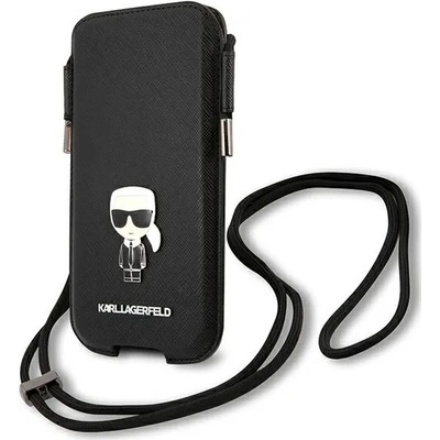 KARL LAGERFELD Karl Lagerfeld KLHCP12MOPHKMK Saffiano Ikonik универсален калъф, до 6.1", черен (KLD877BLK)