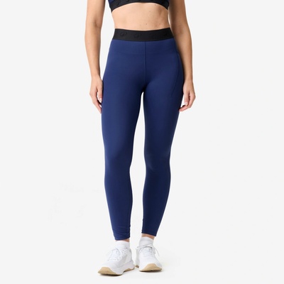 DOMYOS Dámske fitness legíny s elastickým pásom tmavomodré