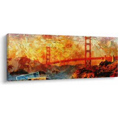 Obraz - Golden Gate, San Francisco, Kalifornie, jednodílný 145x58 cm – Hledejceny.cz