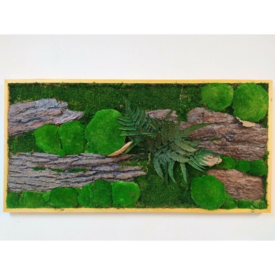 Mechově-dřevěný exkluzivní obraz 60cm x 120cm