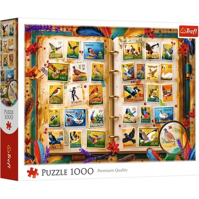 Trefl Sbírka známek Atlas ptáků 1000 dílků
