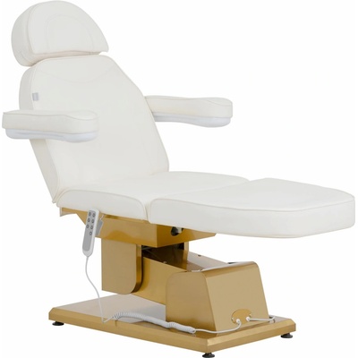 physa Elektrické kozmetické lôžko - 3 motory - 300 W - 200 x 60 x 60 - 82 cm - 200 kg - biele/zlaté PHYSA APRILIA WHITE