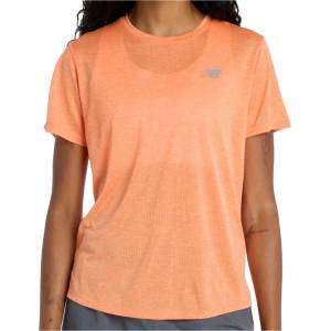 New Balance Дамска тениска New Balance Women's Athletics S/S Running shirt - Tangerine Heat - размер XS (916-1222-1111)