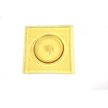 IN-spirace Sklo čtverec ROUND žlutý 11,5x11,5x1 cm