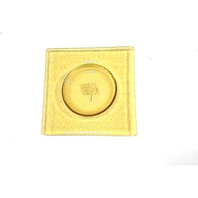 IN-spirace Sklo čtverec ROUND žlutý 11,5x11,5x1 cm