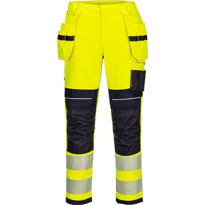 Portwest hi-vis modaflame stretch fr407 / Светлоотразителни огнеупорни панталони, еластични - hv жълто/тъмносиньо uk 33/eu 48 (fr407ynr33)