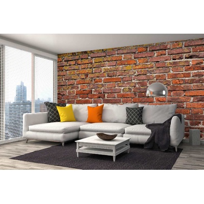 DIMEX ART Самозалепваща се флизелинова фототапета красива червена тухлена зидария 375 x 250 см