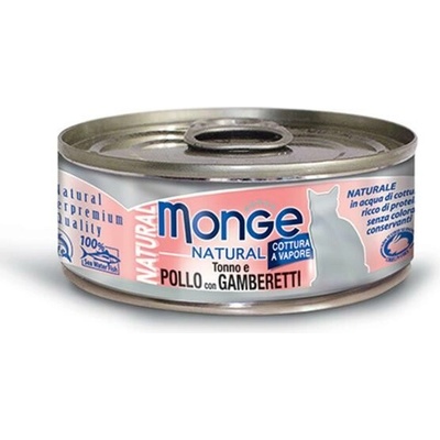 MONGE Natural Cat kuracie mäso s krevetami 80 g