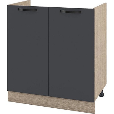 ИРИМ Долен кухненски шкаф за бордова мивка Сити МФ-Карбон мат-11-30 80 см