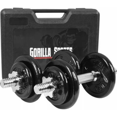 Gorilla Sports Litinové činky nastavitelné 2 x 10 kg