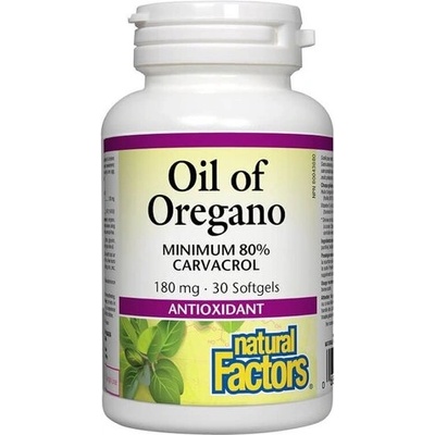 Natural Factors Oil of Oregano Organic/ Риган (масло) 180 mg x 30 софтгел капсули Natural Factors (4573 NF)