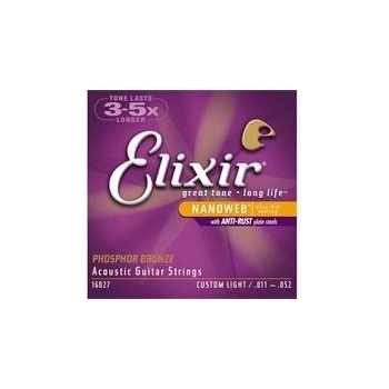 Elixir Acoustic Bronze 80/20 Nanoweb 11027 Custom Light