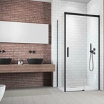 Radaway Правоъгълна душ кабина с плъзгаща се врата Radaway Idea KDJ 160x70 см матово черно-прозрачно покритие дясна (387046-54-01R+387048-54-01L)