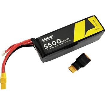 AMEWI Trade e.K. Batéria Li-Pol 4S 14,8V 5500 mAh 40C XT90 + adaptér XT90/XT60