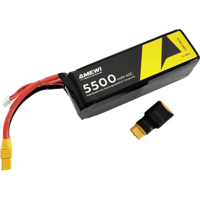 AMEWI Trade e.K. Batéria Li-Pol 4S 14,8V 5500 mAh 40C XT90 + adaptér XT90/XT60