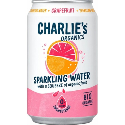 Charlie's Organics sycená pitná voda s grepovou šťávou 330 ml