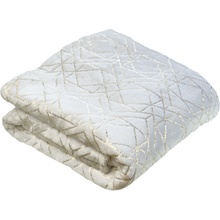 TP Mikro flanel deka Premium se zlatým vzorem Bílá 150x200