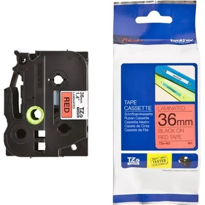 Brother ЛЕНТА ЗА ЕТИКЕТНИ ПРИНТЕРИ BROTHER ТИП TZ - 36 mm x 8 m - BLACK ON RED TAPE - PN TZE461 (TZE-461) (301BRATZE461)