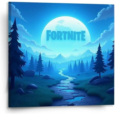Sablio Obraz FORTNITE Modré údolí s měsícem - 110x110 cm