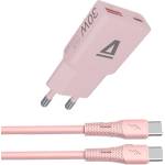 AVAX CH6417 30W GaN зарядно устройство и 60W USB-C силиконов кабел, розов AVAX_CH6417 (AVAX_CH6417)