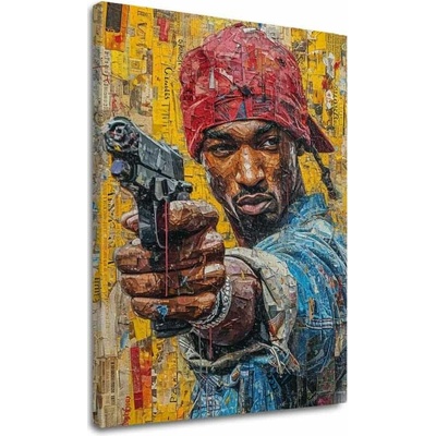 Obraz Tupac Shakur - Rapová gangster | dokončené rukou umelca - 80x120 cm