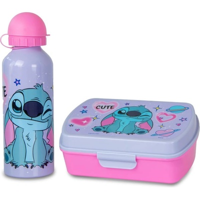 Kids Licensing Детски сет Kids Licensing - Stitch, Алуминиева бутилка & Kутия за храна (ST00133)