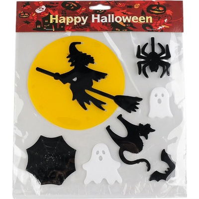 Stoklasa Gelové samolepky Halloween / čarodějnice Balení: 1 karta, Varianta: 2 žlutá čarodějnice 2 žlutá čarodějnice