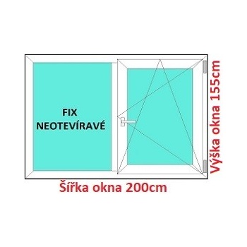 Soft Dvojkrídlové plastové okno 200x155 cm, FIX+OS