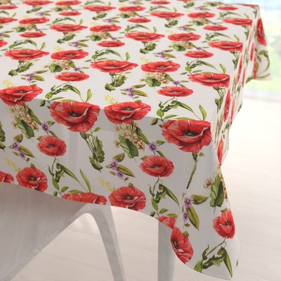 Biante Dekorační čtvercový ubrus PML-101 Vlčí máky na bílém 50x50 cm